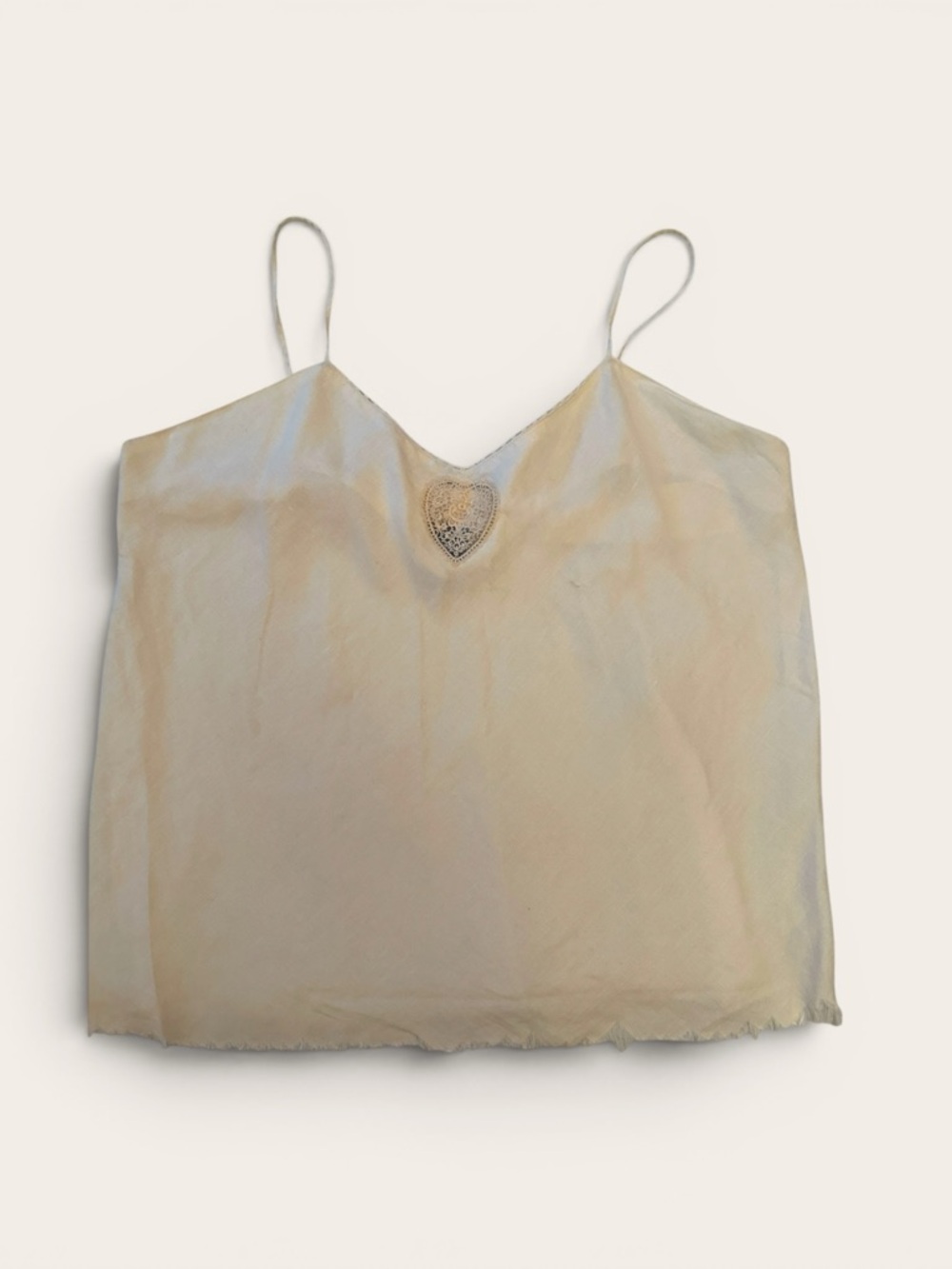 VINTAGE CAMBRIDGE DRY GOODS LINEN LACE CAMISOLE LARGE HONG KONG